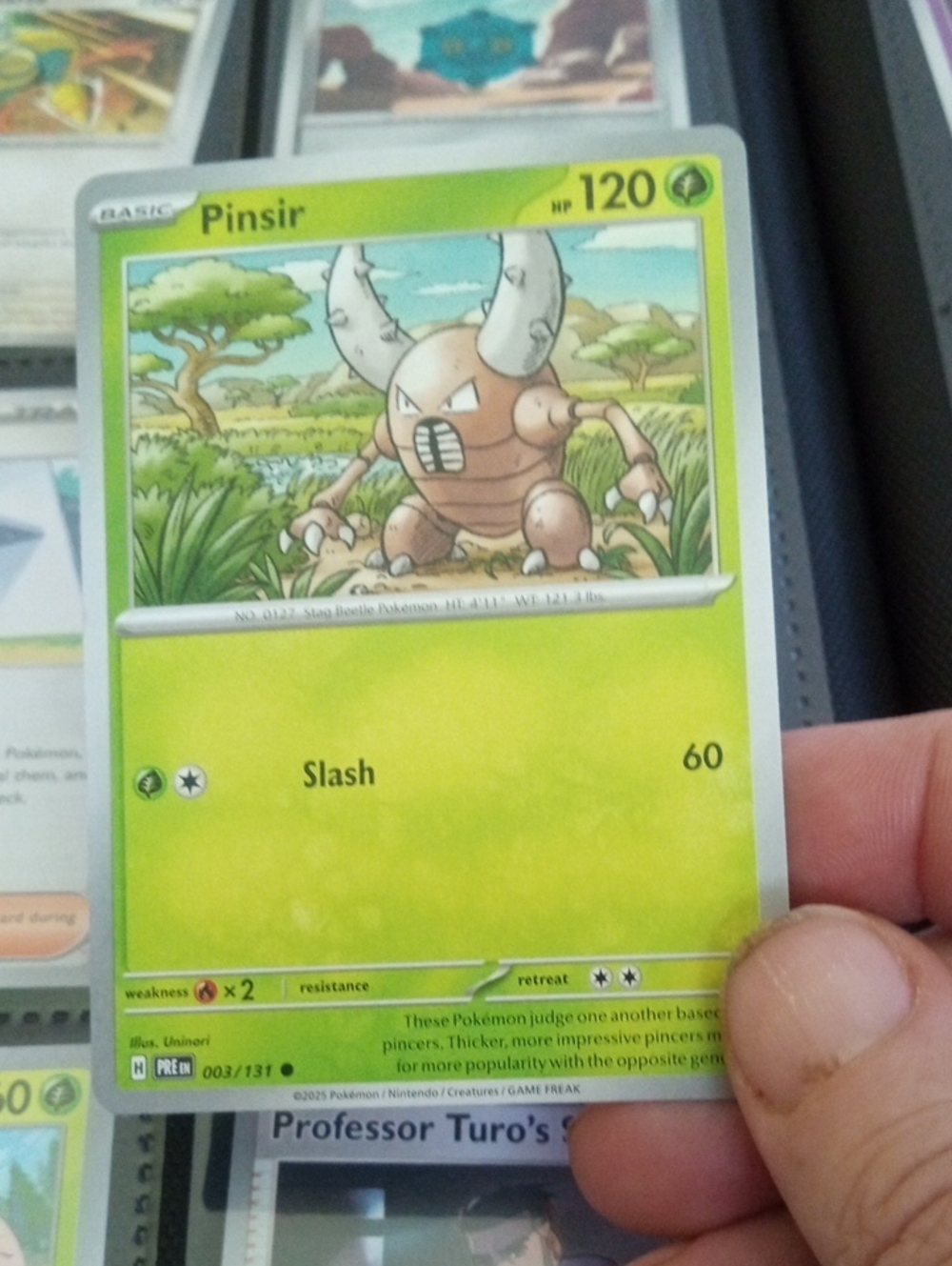 Pokemon Pinsir Trading Card - Green and Brown